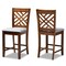 Baxton Studio Caron Grey Upholstered Walnut Wood 2-PC Counter Height Pub Chair Set 161-9886 - alternate 1